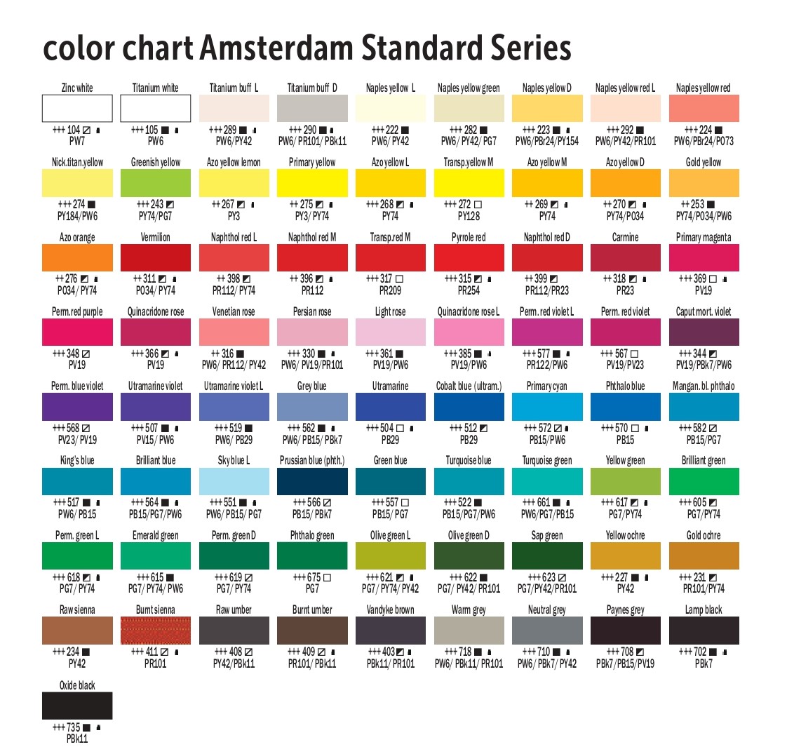 Amsterdam Standard Series Color Chart